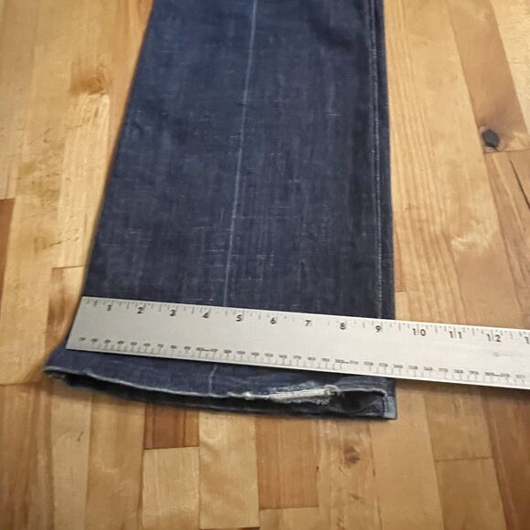 7 for All Mankind Jeans A Pocket Pkt Flip Flop Low Rise Flare‎ Denim Size 28 EUC - Picture 14 of 15
